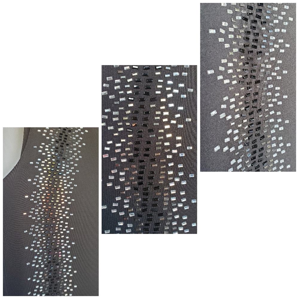 Calvin Klein Black Scuba Crepe Bodcon Beaded Dress - Picture 3 of 7
